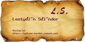 Lestyán Sándor névjegykártya