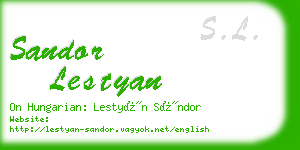 sandor lestyan business card